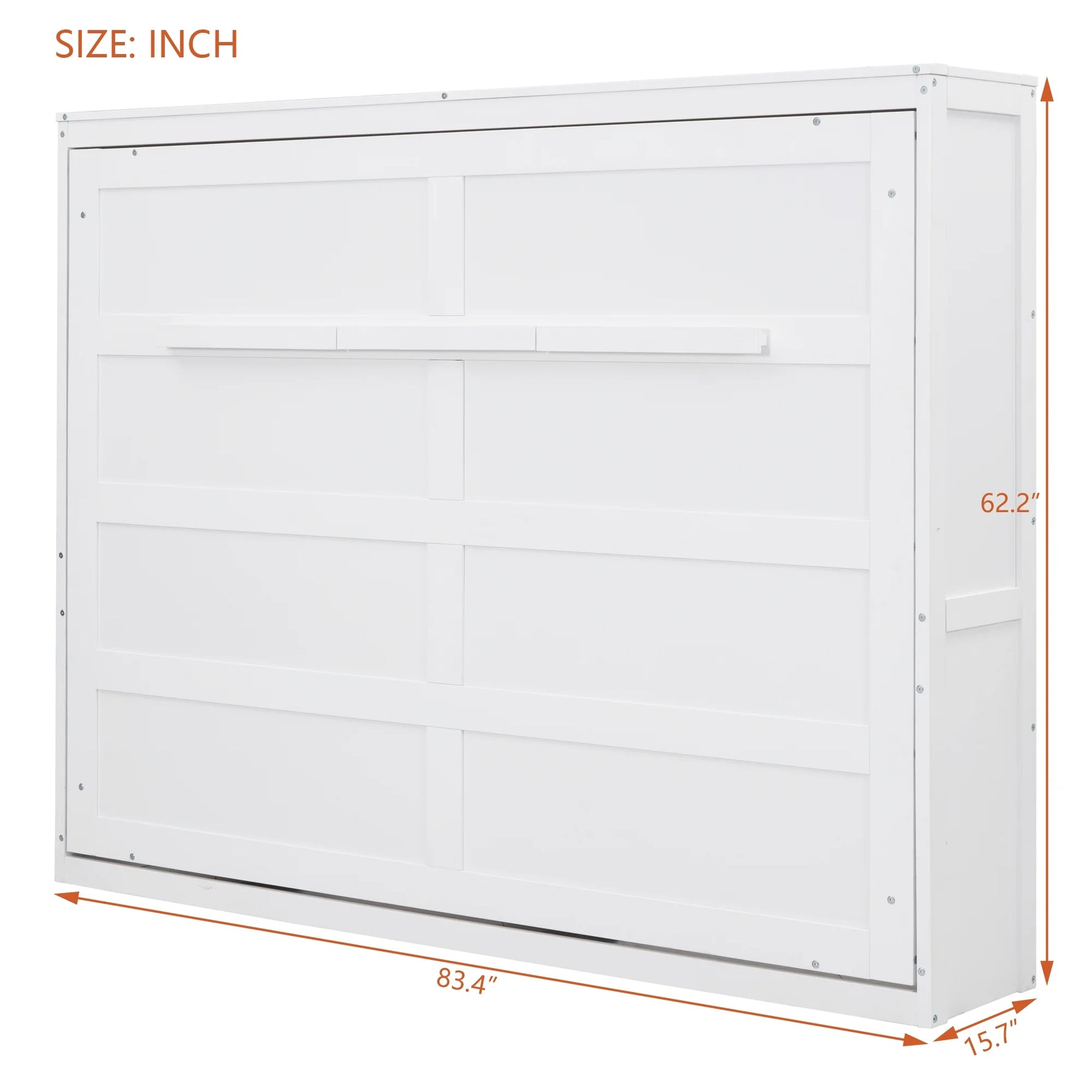 Harper & Bright Designs Full Size Murphy Bed Space - Saving Foldable Wooden Wall Bed with a Shelf for Guest Room Home Office, Gray