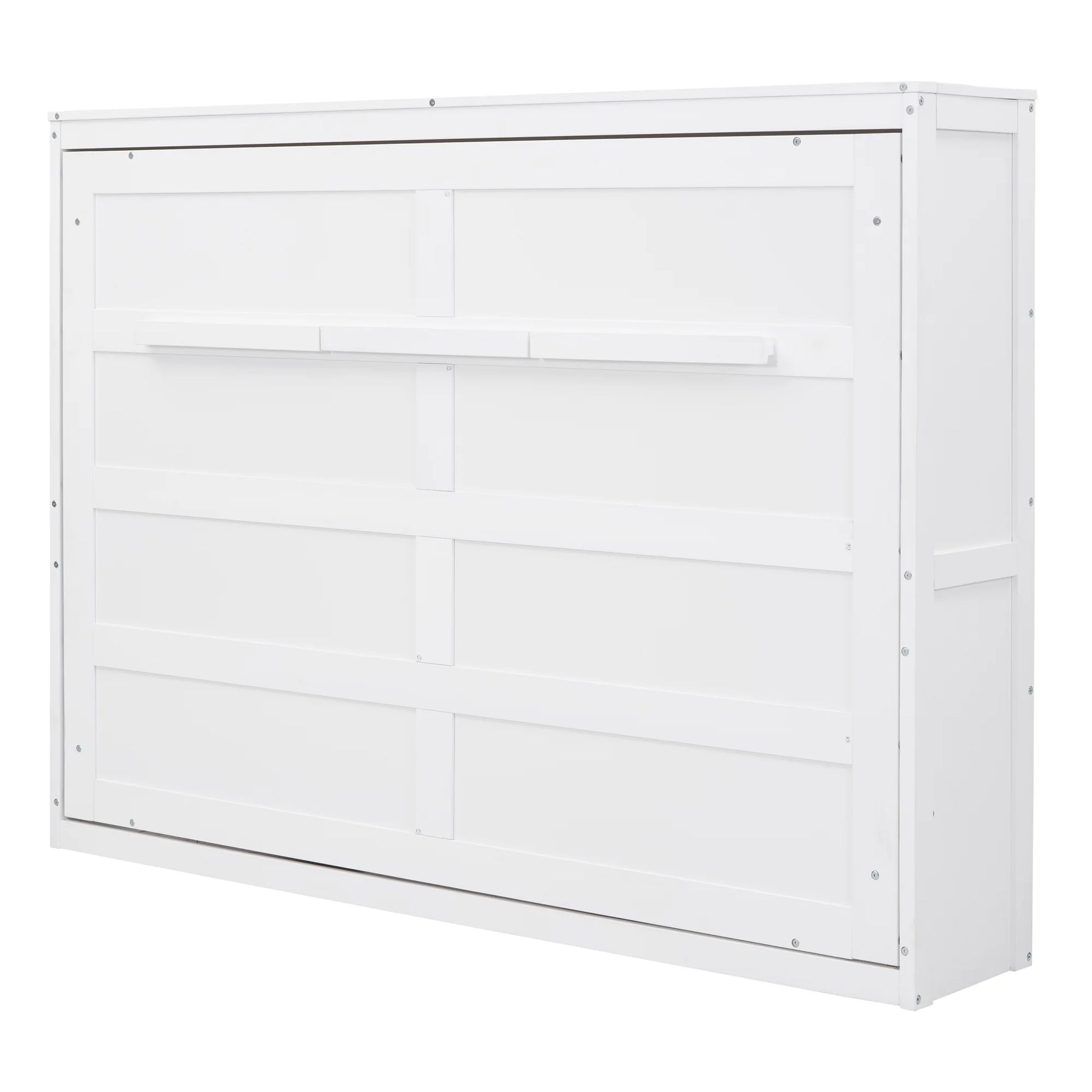 Harper & Bright Designs Full Size Murphy Bed Space - Saving Foldable Wooden Wall Bed with a Shelf for Guest Room Home Office, Gray