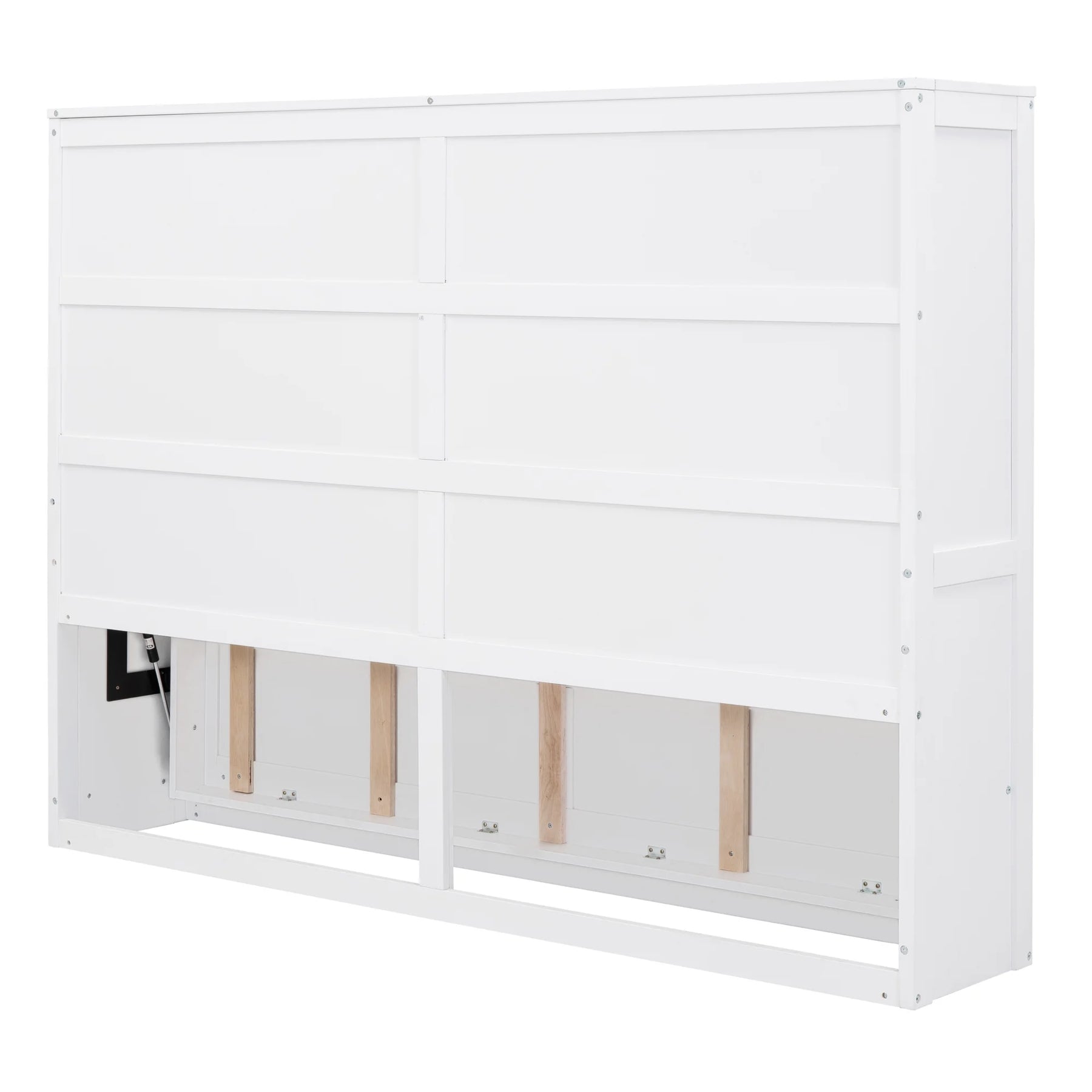 Harper & Bright Designs Full Size Murphy Bed Space - Saving Foldable Wooden Wall Bed with a Shelf for Guest Room Home Office, Gray
