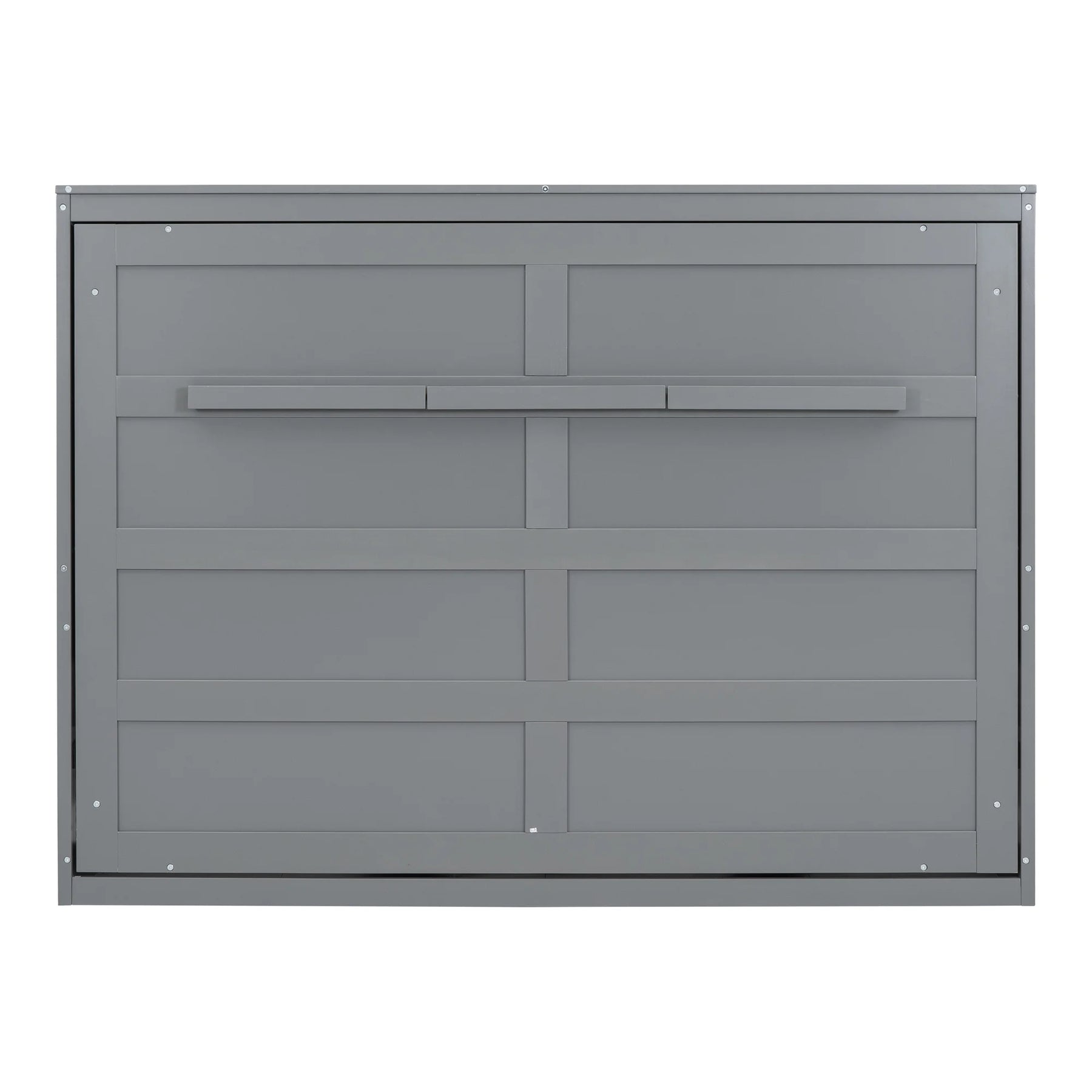 Harper & Bright Designs Full Size Murphy Bed Space - Saving Foldable Wooden Wall Bed with a Shelf for Guest Room Home Office, Gray