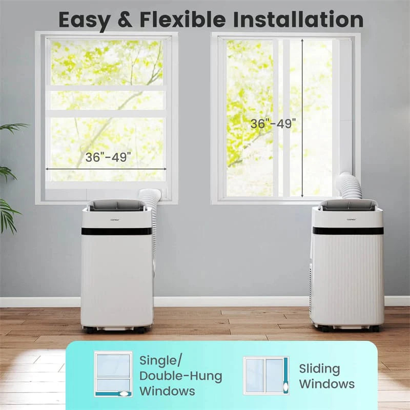 12000 BTU Portable Air Conditioner, 3-in-1 AC Unit with Fan, Dehumidifier & Sleep Mode, 24H Timer, Window Kit, Cools Room up to 550 Sq. Ft