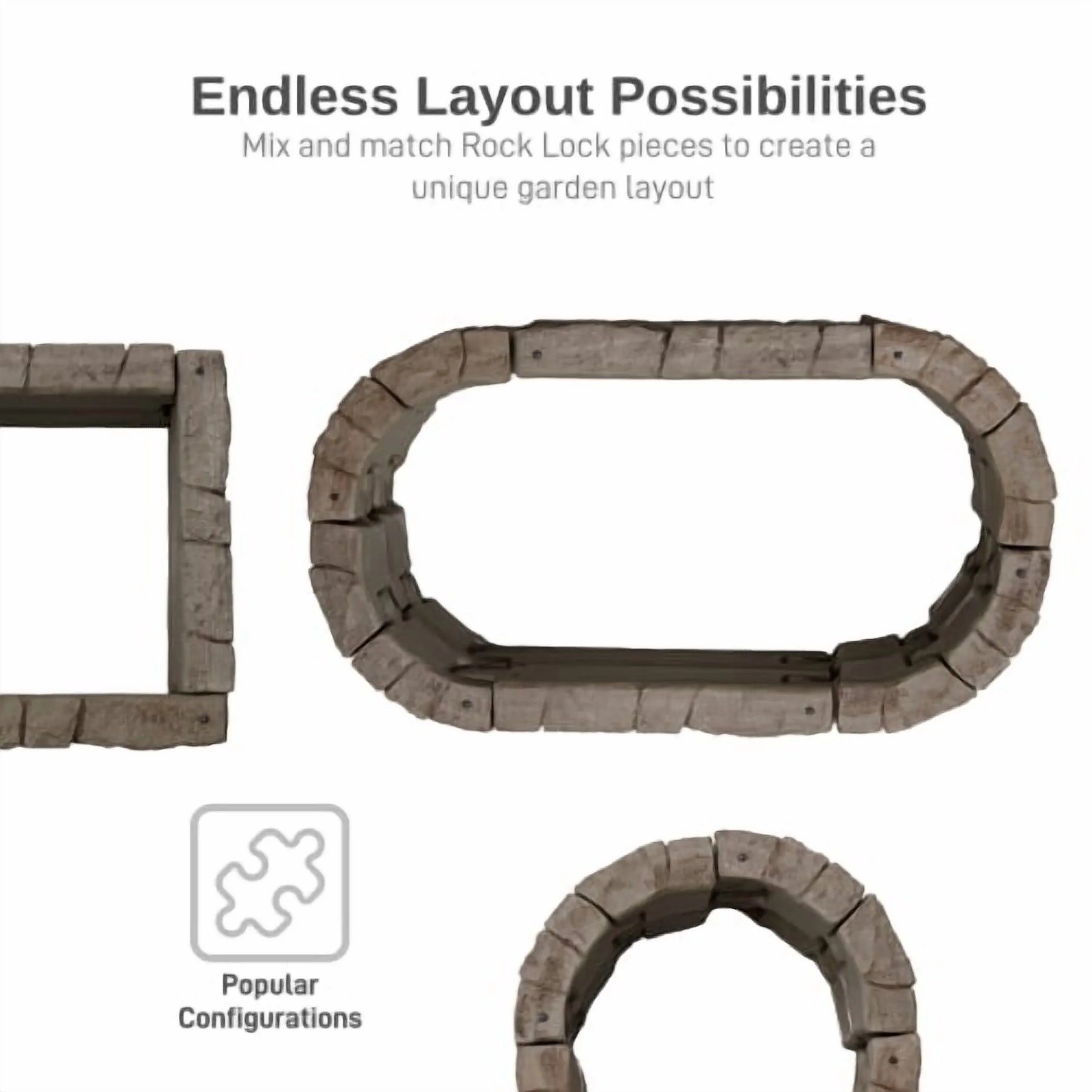 RTS Home Accents Rock Lock Raised Garden Bed Straight Rock (Pack of 2)