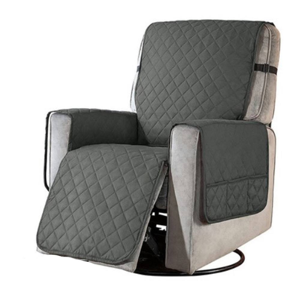 Waterproof Recliner Chair Cover with Non Slip Strap Grey / S