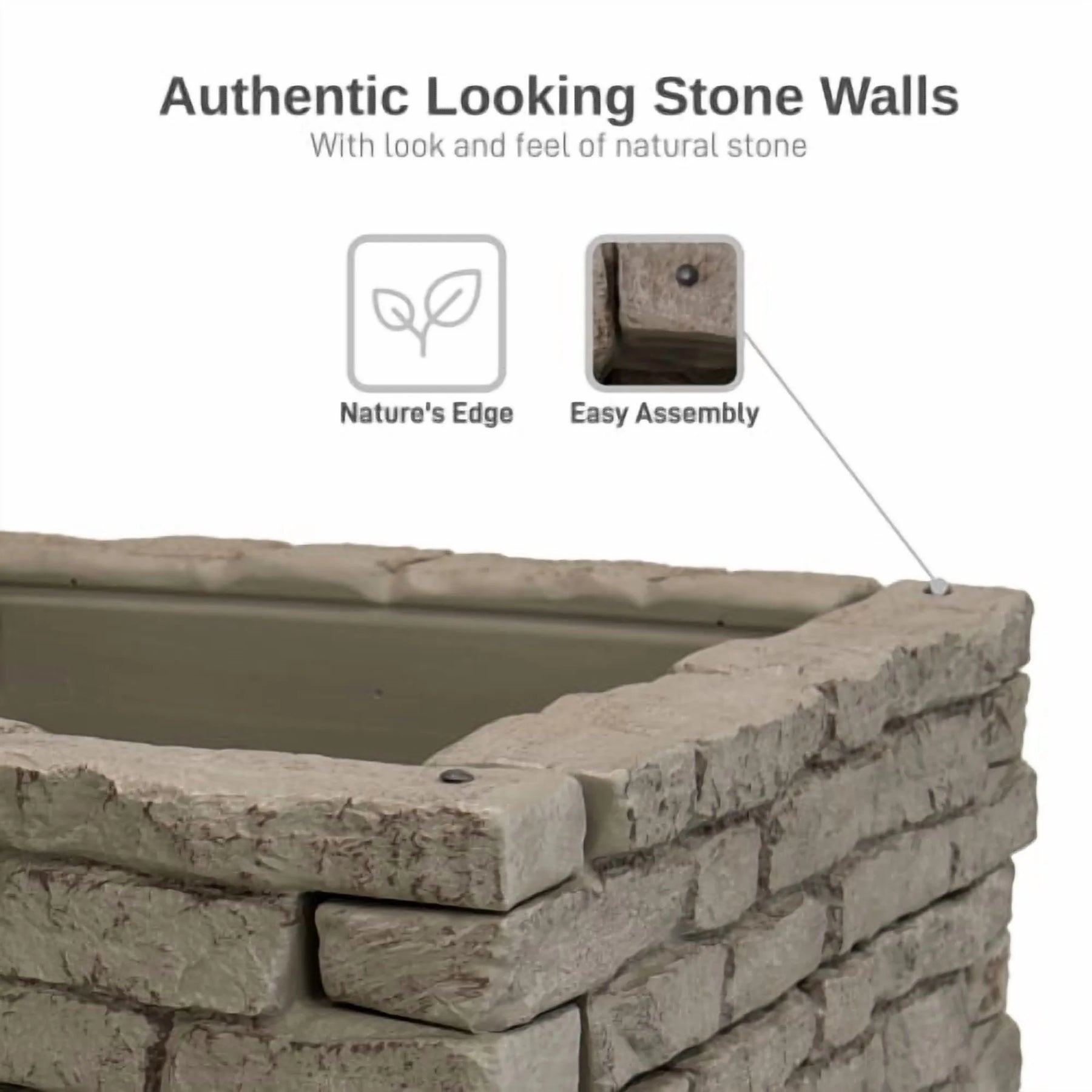 RTS Home Accents Rock Lock Raised Garden Bed Straight Rock (Pack of 2)