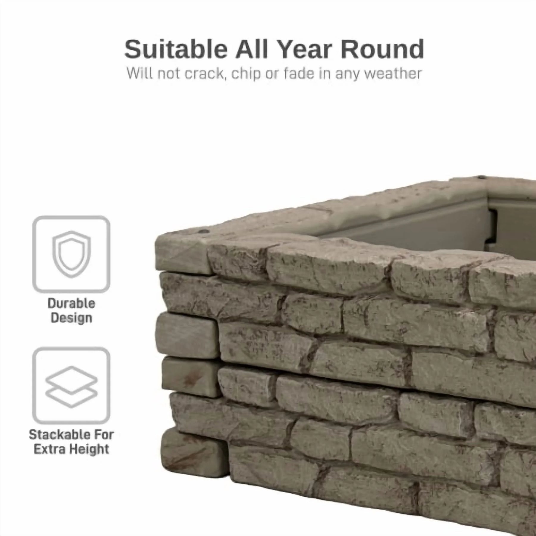 RTS Home Accents Rock Lock Raised Garden Bed Straight Rock (Pack of 2)
