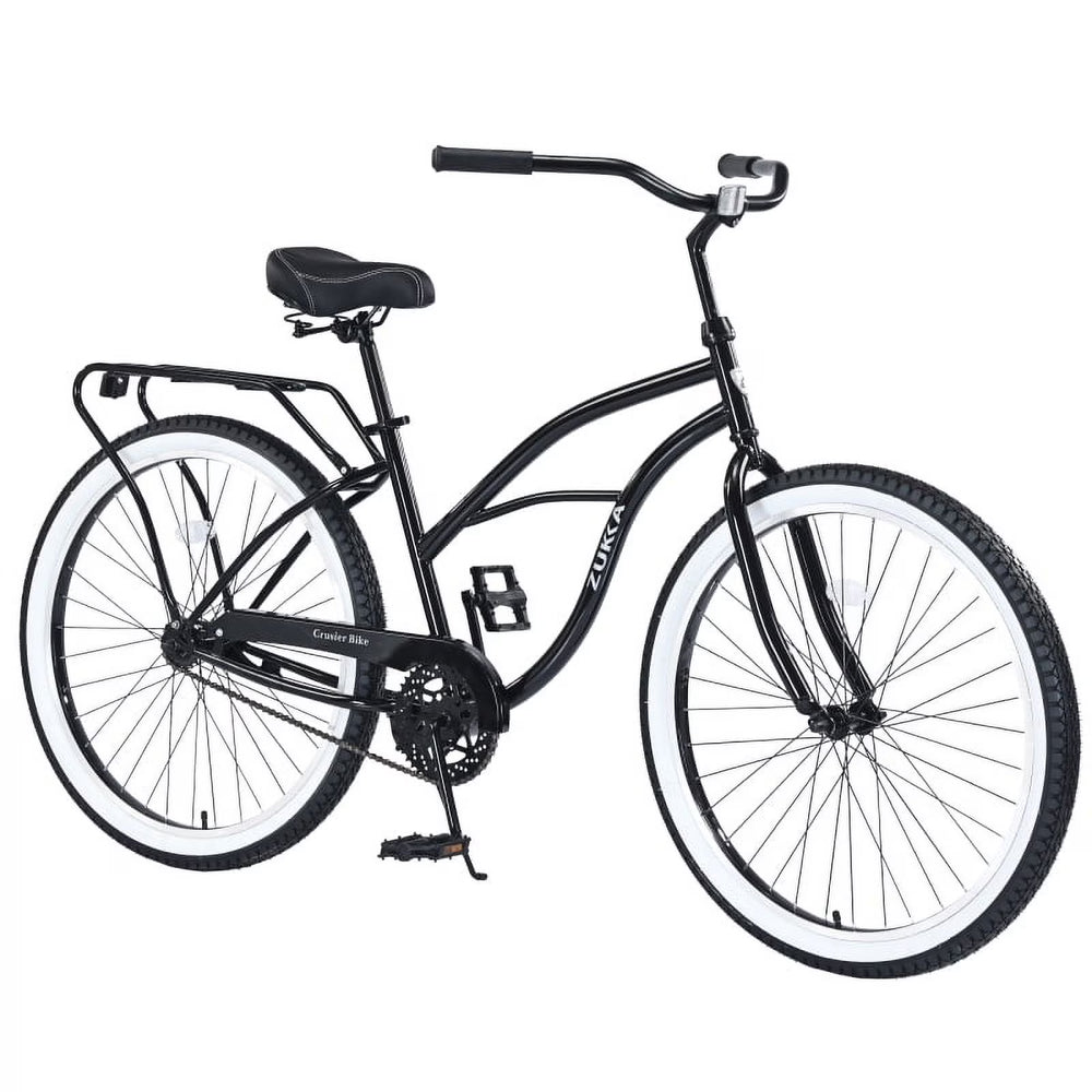 Single Speed Bicycles 26"inch, Steel Frame, Wide Wheels for Stability, Rear Coaster Brakes, Multiple Colors Men'S Beach Cruiser Bike
