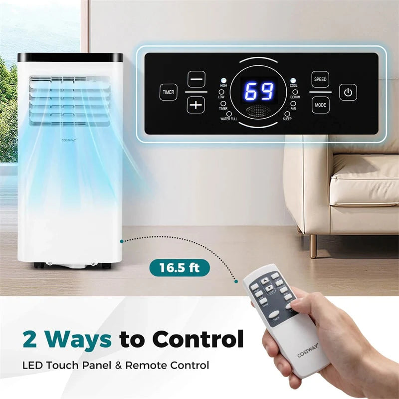 10000 BTU Portable Air Conditioner, 3-in-1 AC Unit with Fan & Dehumidifier, Remote Control, 24H Timer, Window Kit for Rooms up to 450 Sq.Ft
