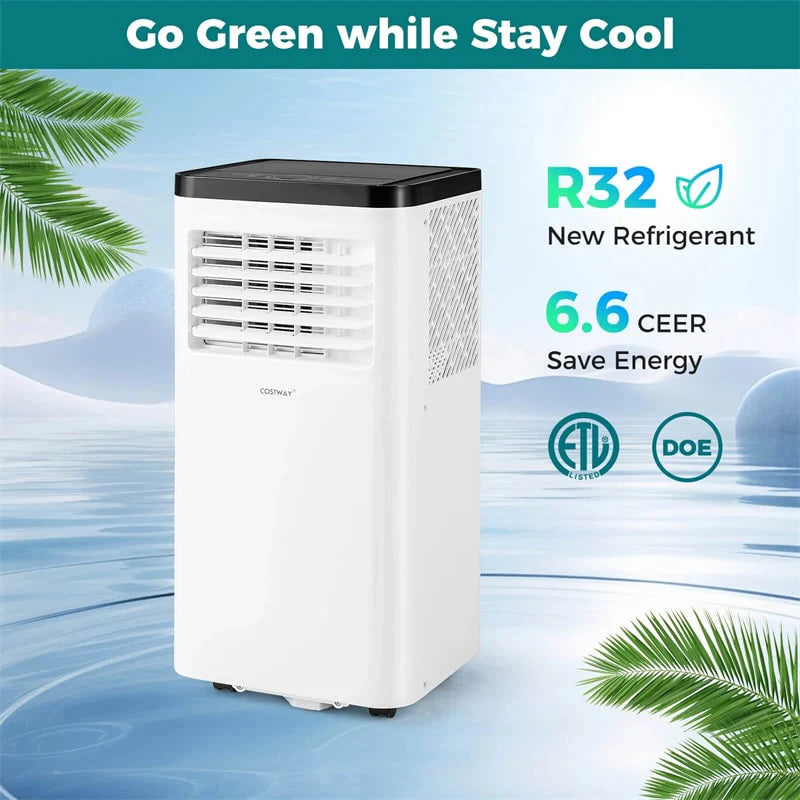 10000 BTU Portable Air Conditioner, 3-in-1 AC Unit with Fan & Dehumidifier, Remote Control, 24H Timer, Window Kit for Rooms up to 450 Sq.Ft